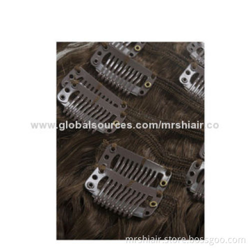 #6 medium chestnut 70gram curly Brazilian clip in hair